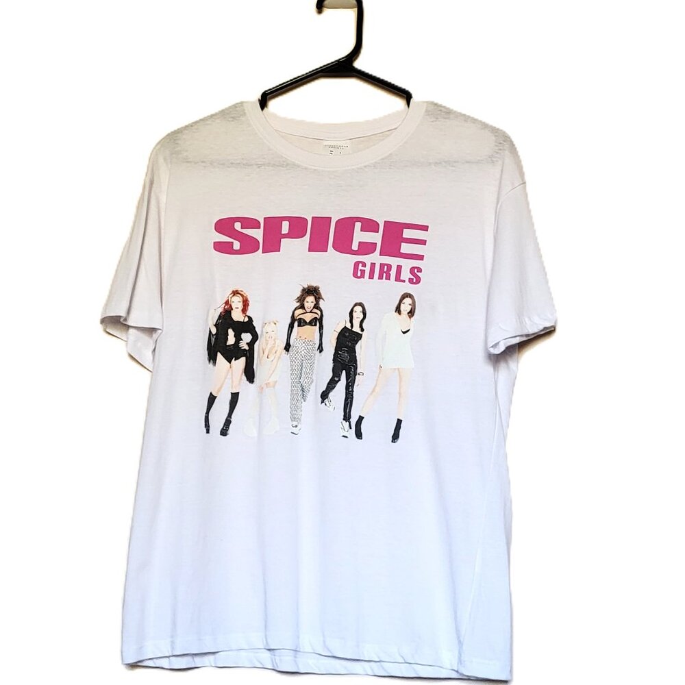 *NEW* SPICE GIRLS White Women's Retro 90's T-Shirt Size Small